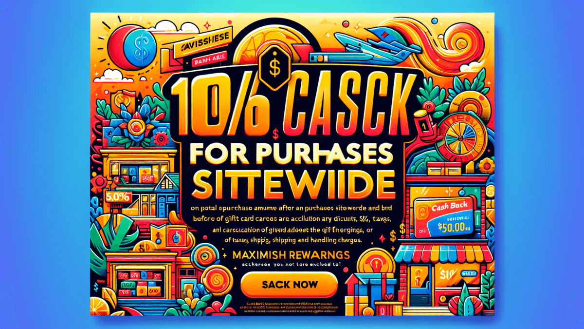 1% Cash Back for Purchases Sitewide